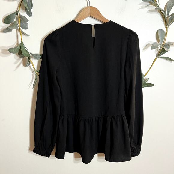 Pomander Place Black Peplum Blouse - Picture 4 of 4